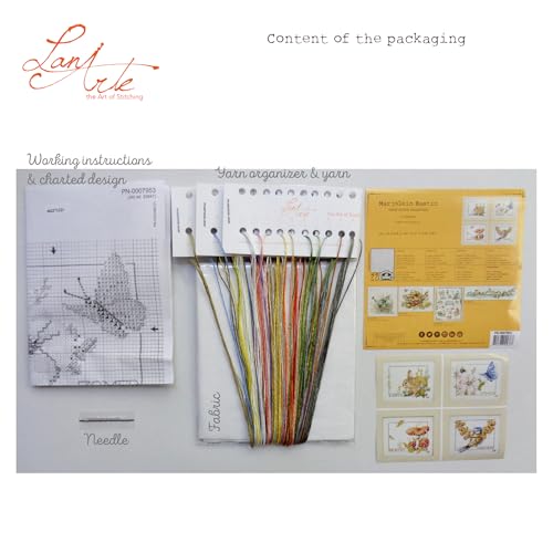 Lanarte Vervaco PN-0007953 | Four Seasons Set of 4 Counted Cross Stitch Kit | 8 x 10cm - style: Four Seasons
