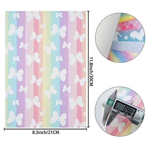 Litchi 6 Pack 8x12 Inch Faux Leather Sheets for Bow Earring, Easy to Cut Vinyl Fabric for Cricut, Durable Fade Resistant Leatherette Without Smell, Rainbow - color: Rainbow