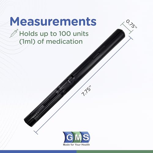 GMS Travel Syringe Case (2-Pack), Fits up to 100 Units/1ml Syringes, Black - color: Black, size: 100 Unit