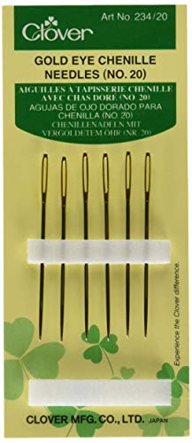 Clover Gold Eye Chenille Needles-Size 20 6/Pkg - size: No. 20 (Pack of 1)