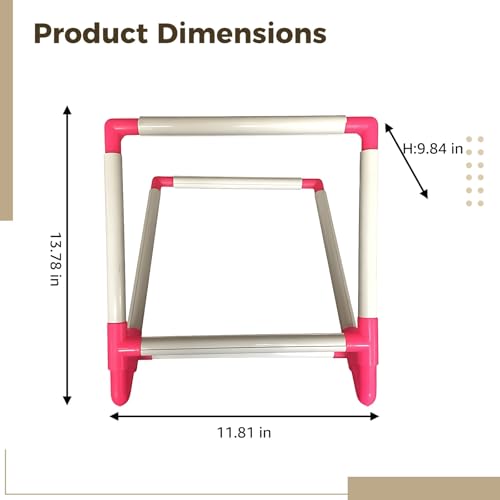 Desktop Cross Stitch Stand, 13.8 x 11.8 x 9.8 in Universal Embroidery Clip Frame, Plastic Embroidery Frame for Hands Free Sewing Crafts, Large Project Holder