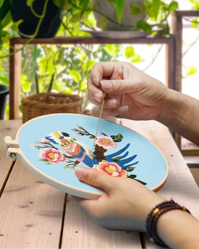 TINDTOP Embroidery Kit for Adult, Parrot Embroidery Stitch Practice kit - color: Parrot