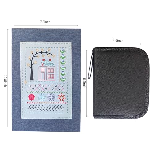 Embroidery Stitch Book Big Size,Large and Clear Patterns for Adult Practice Hand Embroidery Needles & Floral Patterns Gift for Craft Enthusiasts