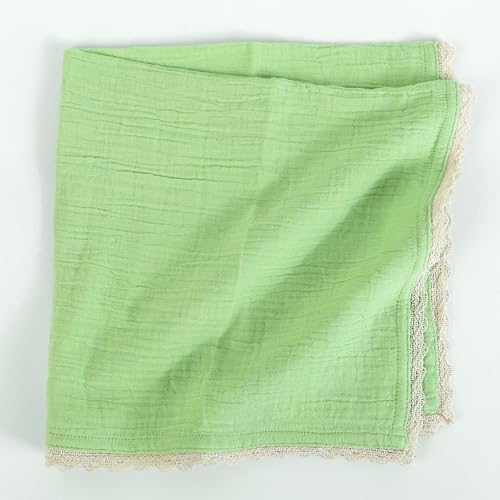 Lace Cloth Napkins, Cotton Gauze, Set of 4, 20x20 Inch,Lettuce Green - color: Lettuce Green Gauze, size: 20" x 20" (Set of 4)