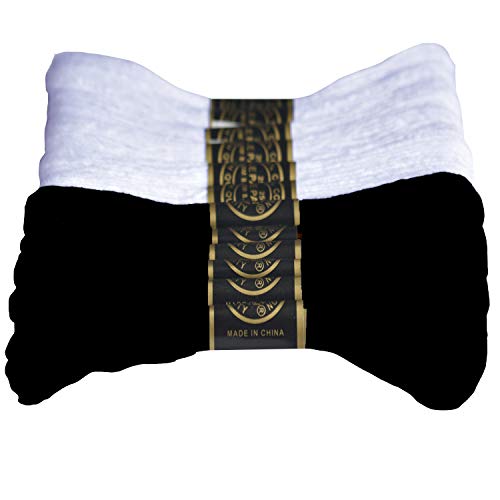 Premium Embroidery Floss-Cross Stitch Threads-Friendship Bracelets Floss-Crafts Floss-Black,White-Hand Embroidery Thread 12 Skeins Per Pack and Free Set of 2 Embroidery Needles and 1 Needle Threader - color: 6white6black, size: 12skeins