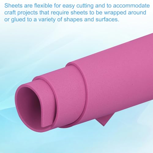 PATIKIL EVA Foam Sheet 10Pcs 12x8 Inch 2mm Thick Rose Red - color: Rose Red