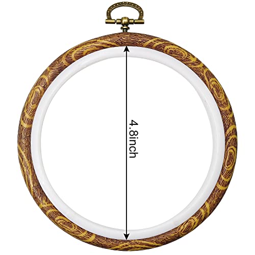 5PCS Embroidery Hoops 5 Inch, Imitated Wood Round Cross Stitch Hoops