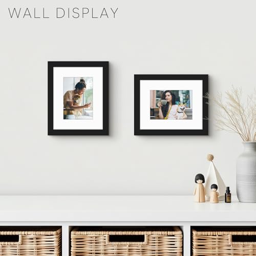 Golden State Art 8x10 Black Picture Frame Mat for 5x7 Real Glass - color: Black, size: 8x10