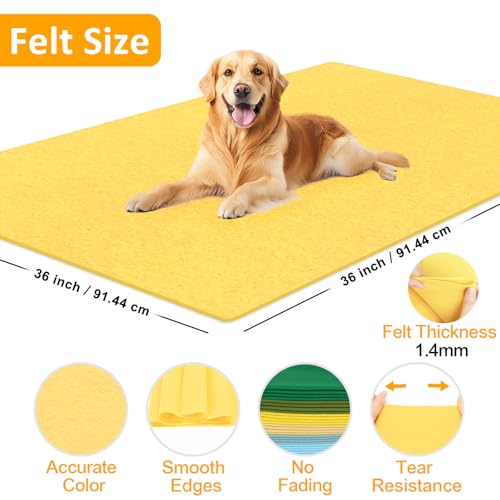 Butter Yellow Felt Fabric Sheet 36" X 36", 1.4mm Thick Large Soft Durable Flexible Craft Felt by The Yard, Nonwoven Fabric for DIY Sewing, Arts and Crafts, Decoration Projects - color: Butter Yellow, size: Cut by the yard