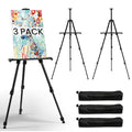 RRFTOK 3 Pack 17-66 Inch Art Easel Stand for Painting and Sign, Black - style: 66B 3-Pack