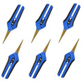 GROWNEER 6 Packs 6.5 Inch Pruning Shears with Curved Blades Trimming Scissors For Gardening Hand Pruning Snips Titanium Coated Precision Blades - style: Blue