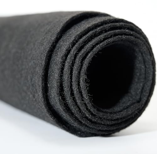 Soft Black Felt Fabric 36"X 18"/ 1.6mm Thick Sewing Patwork Material Large Craft Felt Roll Fabric by The Yard - color: Black, size: 18"X 36" Inches