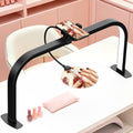 Half Moon Nail Light for Desk with 5X Magnifier & Phone Holder - color: Black