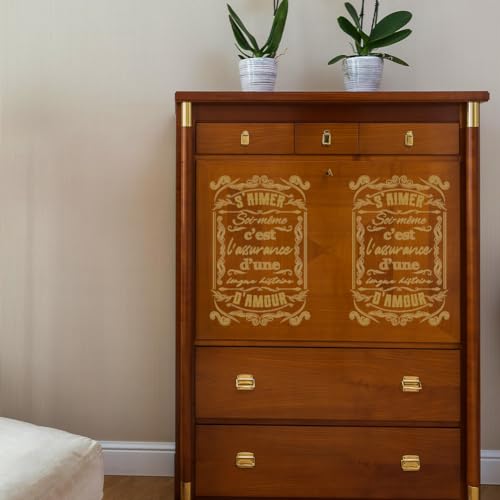 Peacoblue Gold Letter Rub On Transfers for Furniture Craft 6"x12" - style: Gold Letter