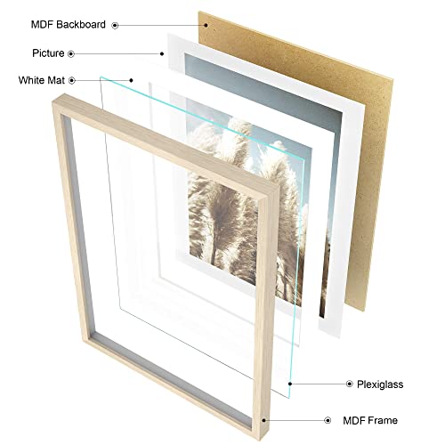 ArtbyHannah Gallery Wall Frame Set, 8 Pack Beige Picture Frames, Large - color: Beige, size: Large