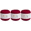 golo 3 Balls Crochet Thread Size 20 Embroidery Thread Crochet Yarn for Hand 193 - color: 000-8-192Light Wine