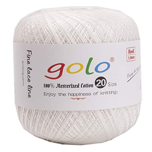 golo Crochet Thread Size 20 Milky Yarn 802 Crochet Yarn for Tatting 802 - color: 802 Milky white