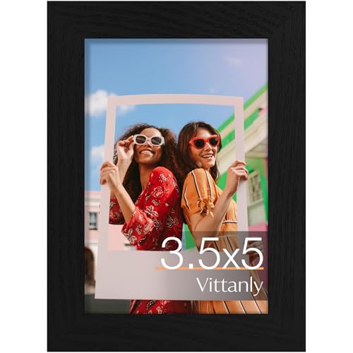 Vittanly 3.5x5 Picture Frame for Wall or Tabletop, Black - color: Black, size: 3.5x5