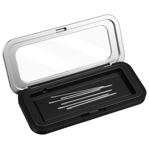 Magnetic Needle Case, Needle Case with Clear Acrylic Lid, Secure and Visible Sewing Pin Holder for Sewing, Quilting(Large)