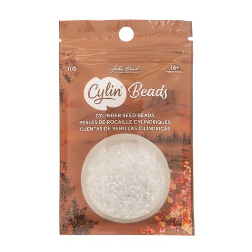 John Bead 25g Cylin Beads Crystal Silk Satin 11/0 Glass Cylindrical Seed Beads for Jewelry Bracelets Necklaces Earrings Making Embroidery - color: Transparent Crystal Silk Satin