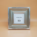 3x3 Silver Picture Frame, Real Glass, MDF, Black Backing, Wall/Tabletop - color: Silver, size: 3x3