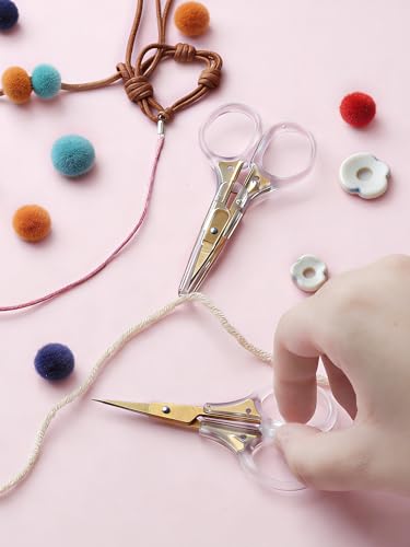 Small Scissors, 3" Travel Size with Safety Cover, Curved & Straight Fine Tip Blade for Crochet, Yarn, Thread, Paper, Fabric Detail Cutting, Mini Shears for Sewing & Embroidery, 2-Pack - style: Straight Tip+Curved Tip