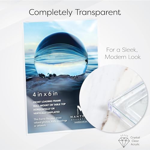 Mantello 4x6 Picture Frame, Acrylic Picture Frames 4x6, Set of 12 - color: Clear, size: 4x6 - 12 Pack