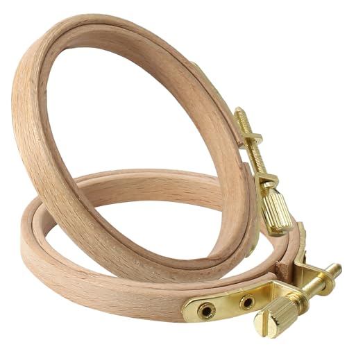 Opfiue 2 Pack 3 Inch Beech Wood Embroidery Hoop, Round - style: 3 Inch