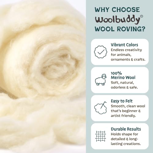 Woolbuddy Merino Wool Roving Kit for Needle Felting (Winter) 15g Per Color - color: Wool Bag Winter