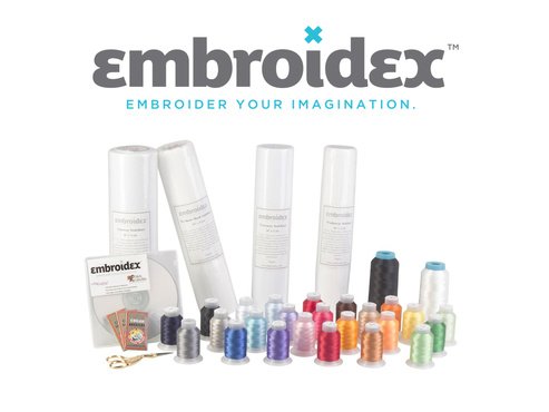 Embroidery Machine Starter Kit - Everything Needed to Do Machine Embroidery Thread, Stabilizer, Bobbin Needles Etc Plus Bonus Embroidery Designs and Instructional CD