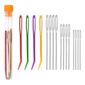 16pcs Large-Eye Blunt Needle, Plastic Bent Tapestry Needle, Stainless Steel Yarn Knitting Needles Sewing Needles Wool Needle Hand Knitting Needle Sewing Knitting Needle for Crochet Projects (2 Styles)