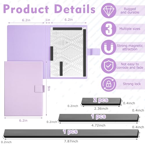 Flutesan 1 Pcs Knitting Pattern Holder, Folded Size 6.1 x 9 Inch, Purple - color: Purple, size: Folded Size 6.1 x 9 Inch