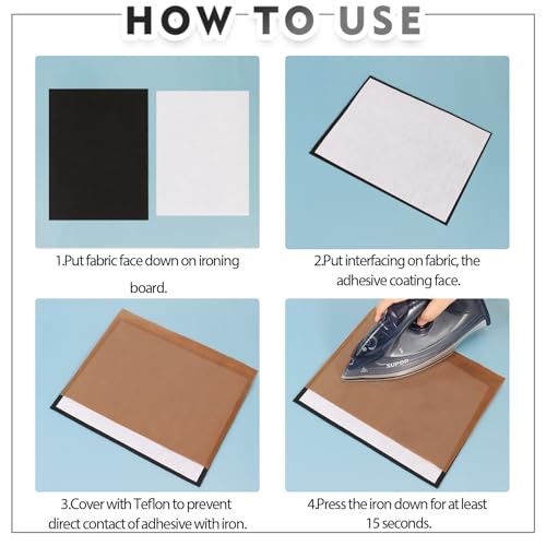 New Upgraded Heavy Weight White Iron-On Non-Woven Fusible Interfacing
