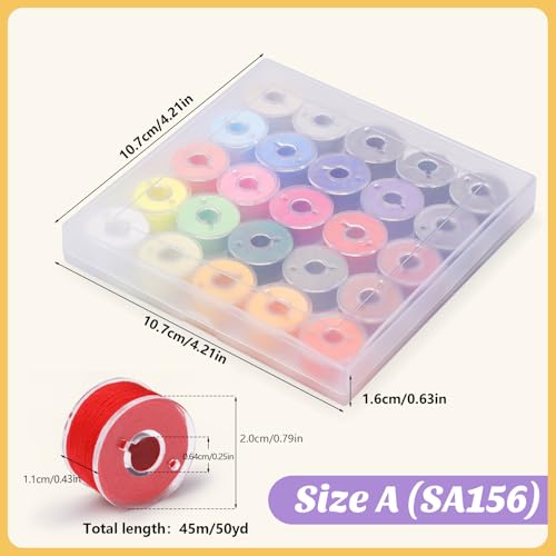 UzecPk 25pcs Assorted Colors Sewing Thread, Embroidery Bobbins Thread - color: 25 Colorful, size: 25 Pcs