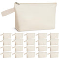 Koolmox Cosmetic Pouch with Bottom, 20 Pack 12Oz Cotton Canvas Makeup Bags Pen Pencil Stationery Pouches Blank to DIY Customize (Beige Bag w/Beige Zipper, S, 9x4.7x1.5'') - color: Beige Beige, size: S_9x4.7x1.5''