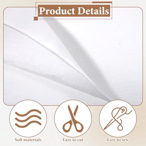 White Felt Fabric Sheet 36" x 36"(1 Square Yard), 1 mm Thick Soft Felt Sheets Flexible Craft Felts Fleece Fabric by The Yard for Sewing, DIY Art Projects, Decoration