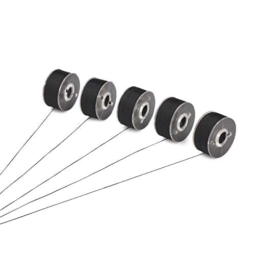Simthread 25pcs Size A SA156 90WT Prewound Bobbin Thread - Black - color: 90wt Black