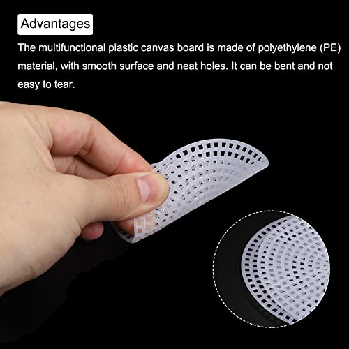 MECCANIXITY Plastic Mesh Canvas Sheet 7.7cm/ 3" White Round Blank Canvas for Embroidery Needlepoint, Knit Crochet Mesh, Pack of 15