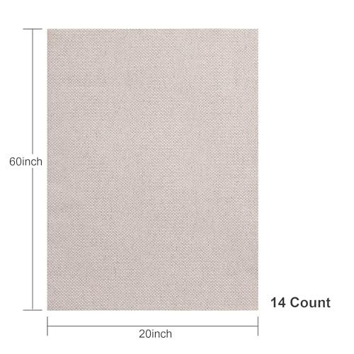 Aida Cloth 14 Count Cross Stitch Fabric,20×60inch (14CT,Oatmeal) - color: Oatmeal, size: 14CT