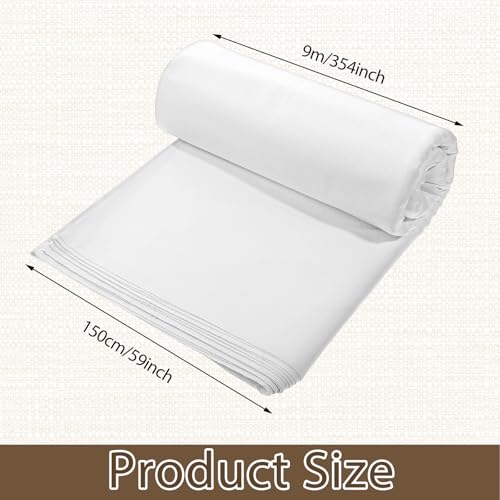 100% White Cotton Fabric 10 Yards 59 Inches Wide Cotton Quilting Fabric by The Yard, Soft Embroidery Muslin Fabrics for Sewing Material Apparel Cloth - color: White, size: 10 Yards