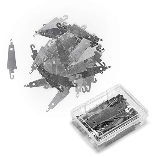 Jofefe 60Pcs Stainless Steel Needle Threader Embroidery Cross Stitch Needle-Threading Tools for Large Eye Needles Hand DIY Sewing with Clear Box for Keep it in Place