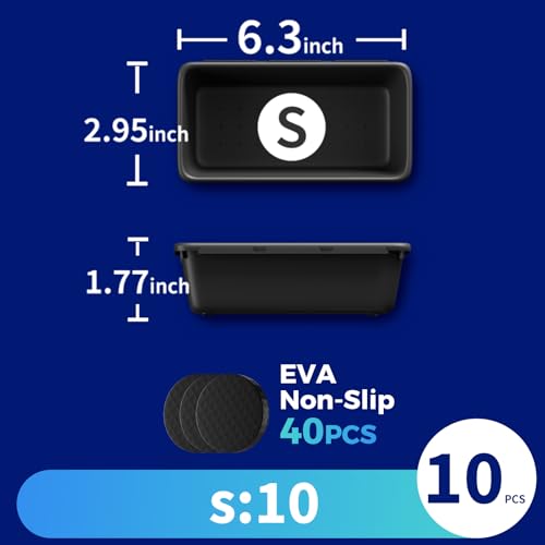 10 PCS Small Toolbox Organizer Trays for Drill Bits, Impact Bits and Sockets, Drawer Bins for Garage Mechanic Chest and Workbench Bit Drawers(S_10PCS_Black) - color: S_10PCS_Black