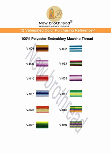 New brothread 12 Colors Variegated Embroidery Machine Thread Kit -1 - color: Assortment 1