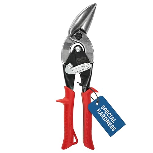 MIDWEST Special Hardness Aviation Snip - Left Cut Offset Stainless Steel Cutting Shears, Made in the USA - MWT-SS6510L - color: Left Cut
