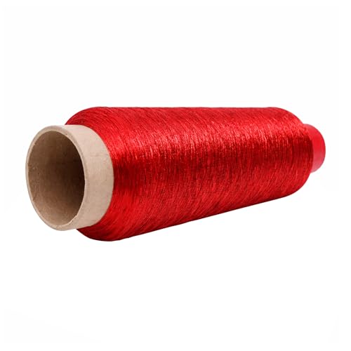 Mandala Crafts Metallic Red Embroidery Floss for Sewing, 3281 Yard Spool - color: Red, size: 3000M 3281 Yard