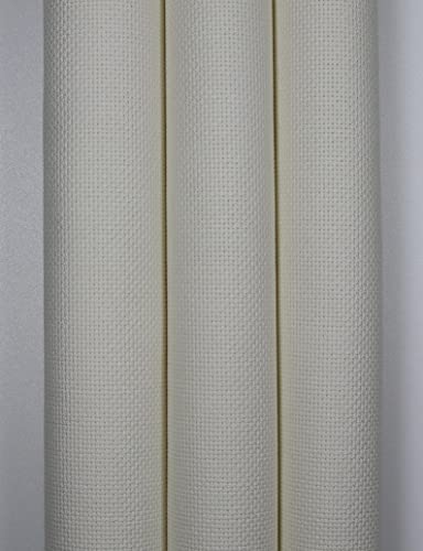 KCS 3 pc of 15" x 18" Counted Cross Stitch Cotton Aida Cloth Needlework Rolled Fabric Box,18CT,Antique White - color: Antique White, size: 18CT