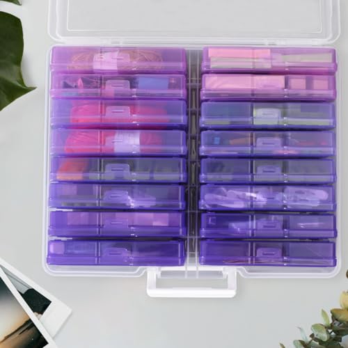 4"x6" Plastic Photo Storage Case with Purple 16 Inner Containers - color: Gradation Purple