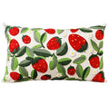 Embroidered Throw Pillow Cover, 20x12 Inch, Strawberry Leaves - color: Leaf Strawberry, size: 20" x 12" (Pack of 1)