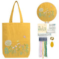 CREAWONDER Canvas Tote Bag Embroidery Kit with Pattern for Beginners, Arts and DIY Embroidery Crafts Kits for Adults, Include Instructions, Embroidery Hoops, Color Threads and Tool - color: CR002 banmeng yellow