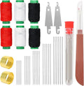 LEETAT 37-Piece Sewing Tool Set, Big Eye Steel Sewing Needle Kit - Stainless Steel Needles for Hand Sewing with Thread Ripper, Needle Threaders, Threads and Thimbles - size: 37 Medium